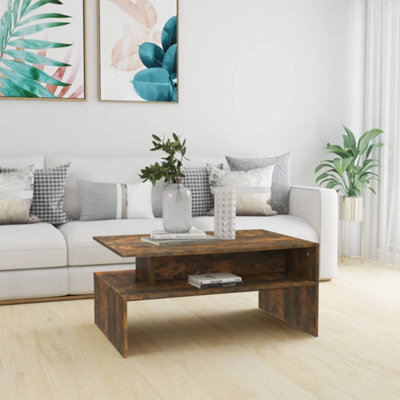 Berkfield Coffee Table Smoked Oak 90X60X42,5 Cm Engineered Wood - image 1