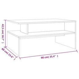 Berkfield Coffee Table Smoked Oak 90X60X42,5 Cm Engineered Wood - thumbnail 6