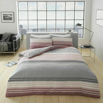 Smart Living Duvet Cover With Pillowcases Polycotton Quilt Bedding Covers Comfy Breathable Comforter Cover Set - Blush Pink - image 1