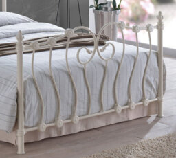 Save On Goods UK 5Ft King Size Ivory Cream White Metal Tubular Bed Frame,traditional,ornate,curved,victorian - thumbnail 2
