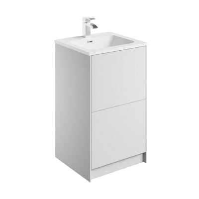 Plum&clay Borneo White Freestanding Vanity Unit & Basin Set Bathroom Furniture (W)500mm (H)855mm - image 1