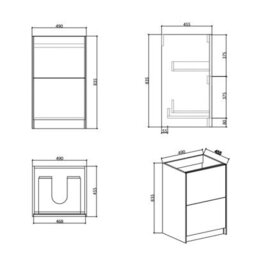 Plum&clay Borneo White Freestanding Vanity Unit & Basin Set Bathroom Furniture (W)500mm (H)855mm - thumbnail 6