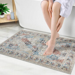 Ameha Area Rugs 40X60 Cm Coastal Cashmere Style Soft Short Pile Vintage Rug - Carpet For Dining Room - thumbnail 2