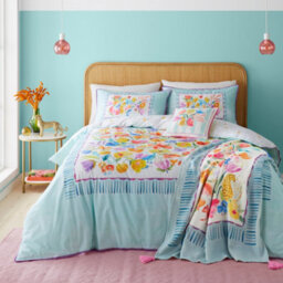 Appletree Festival Floral Print Tasselled Throw - thumbnail 3