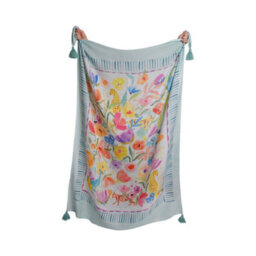 Appletree Festival Floral Print Tasselled Throw - thumbnail 2