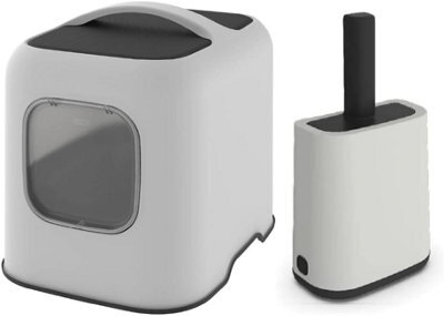 Rotho Mypet Biala Cat Litter Tray & Scoop Set Large Covered Cat Litter Box With Carbon Filter, Scoop With Holder & 16 Xl Bags