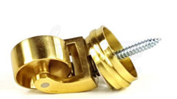L&F 1X Brass Castor & Ring 29mm Screw In Castor  Furniture Beds Sofas Chairs Stools - thumbnail 5