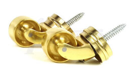 L&F 1X Brass Castor & Ring 29mm Screw In Castor  Furniture Beds Sofas Chairs Stools - thumbnail 6