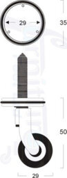 L&F 1X Brass Castor & Ring 29mm Screw In Castor  Furniture Beds Sofas Chairs Stools - thumbnail 2