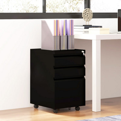 Vinsetto Filing Cabinet With Lock And Hanging Bar For Letter A4 Legal, Black - image 1