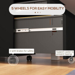 Vinsetto Filing Cabinet With Lock And Hanging Bar For Letter A4 Legal, Black - thumbnail 7