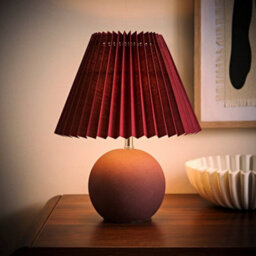 Valuelights Beattie Burgundy Origami Table Lamp And Bulb - thumbnail 3