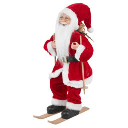 Urbn-Living Urbnliving 45Cm Santa Claus On Skis Christmas Decoration - Standing Festive Figure - thumbnail 7