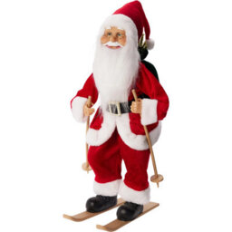 Urbn-Living Urbnliving 45Cm Santa Claus On Skis Christmas Decoration - Standing Festive Figure - thumbnail 6