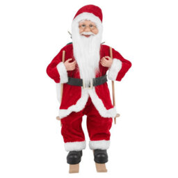 Urbn-Living Urbnliving 45Cm Santa Claus On Skis Christmas Decoration - Standing Festive Figure