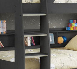 Orion Anthracite Wooden Storage Bunk Bed Frame - 3Ft Single - thumbnail 5