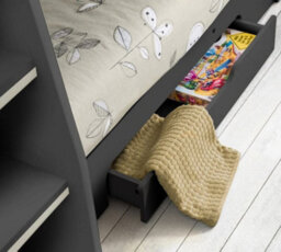 Orion Anthracite Wooden Storage Bunk Bed Frame - 3Ft Single - thumbnail 7