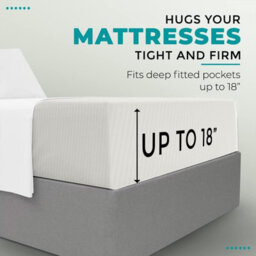 Oxford Homeware White Satin Stripe Fitted Sheet 40Cm Extra Deep Pocket Soft Easy Care Bedding Sheet (W)152Cmx(L)200Cm (King) - thumbnail 6