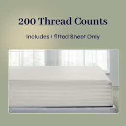 Oxford Homeware White Satin Stripe Fitted Sheet 40Cm Extra Deep Pocket Soft Easy Care Bedding Sheet (W)152Cmx(L)200Cm (King) - thumbnail 3