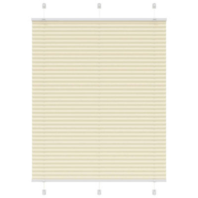 Berkfield Pleated Blind Cream 110X100 Cm Fabric Width 109.4 Cm Polyester - image 1