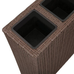 Berkfield Garden Raised Bed With 4 Pots Poly Rattan Brown - thumbnail 5
