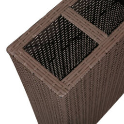 Berkfield Garden Raised Bed With 4 Pots Poly Rattan Brown - thumbnail 4