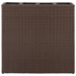 Berkfield Garden Raised Bed With 4 Pots Poly Rattan Brown - thumbnail 3