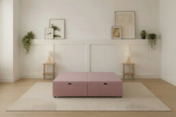 Sloomy Our Ottoman Base Blush Plush  With Open End Storage - thumbnail 2