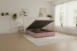 Sloomy Our Ottoman Base Blush Plush  With Open End Storage - thumbnail 1