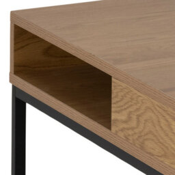Wyld Haus Pisa Square Wild Oak Effect Coffee Table With Steel Hairpin Base And Open Shelf - thumbnail 4