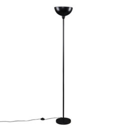 Valuelights Forseti Modern Black Uplighter Floor Lamp With Bowl Shaped Shade - Includes 6W Led Gls Bulb 3000K Warm White