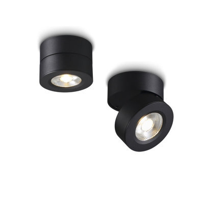 Ultra Beam Lighting Ultrabeam Black Surface Mounted Ceiling Downlight Spotlight Adjustable And Tiltable 5 Watt Warm White Led - image 1