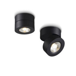 Ultra Beam Lighting Ultrabeam Black Surface Mounted Ceiling Downlight Spotlight Adjustable And Tiltable 5 Watt Warm White Led - thumbnail 2