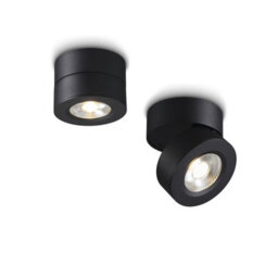 Ultra Beam Lighting Ultrabeam Black Surface Mounted Ceiling Downlight Spotlight Adjustable And Tiltable 5 Watt Warm White Led - thumbnail 1