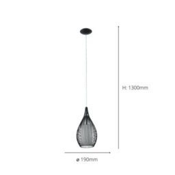 Eglo Black And White Metal And Glass 1 Light Ceiling Fitting, (D) 19Cm - thumbnail 4