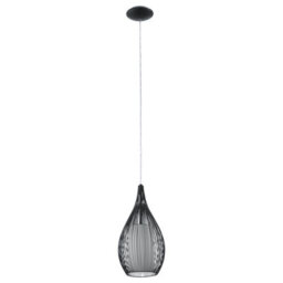 Eglo Black And White Metal And Glass 1 Light Ceiling Fitting, (D) 19Cm - thumbnail 3