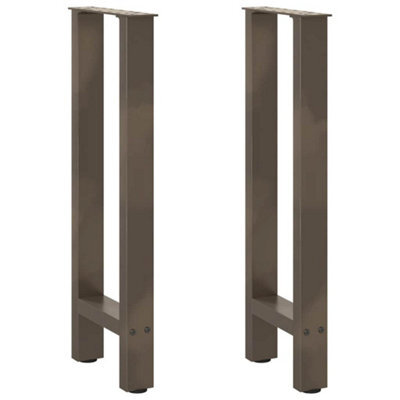 Berkfield Console Table Legs Natural Steel 2 Pcs 38X(72-73) Cm Steel - image 1