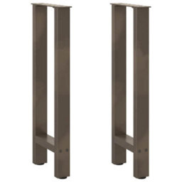 Berkfield Console Table Legs Natural Steel 2 Pcs 38X(72-73) Cm Steel
