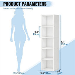 5Tier Cube Bookcase Display Shelving Storage Unit Wooden Furniture Shelf - thumbnail 2