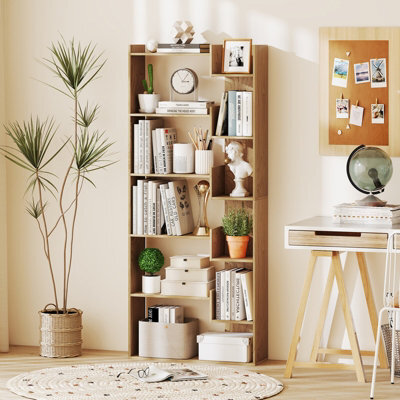 Costway 11-Shelf Geometric Bookshelf 163 Cm Tall Decorative Bookcase - image 1