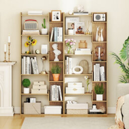 Costway 11-Shelf Geometric Bookshelf 163 Cm Tall Decorative Bookcase - thumbnail 6