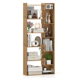 Costway 11-Shelf Geometric Bookshelf 163 Cm Tall Decorative Bookcase - thumbnail 2