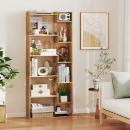 Costway 11-Shelf Geometric Bookshelf 163 Cm Tall Decorative Bookcase - thumbnail 4