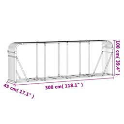 Walplus Log Holder Light Brown 300X45X100 Cm Galvanised Steel - thumbnail 9