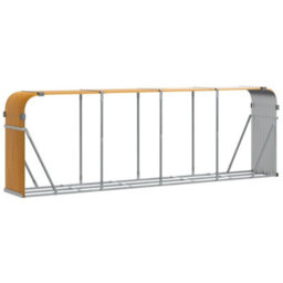 Walplus Log Holder Light Brown 300X45X100 Cm Galvanised Steel - thumbnail 2