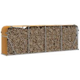 Walplus Log Holder Light Brown 300X45X100 Cm Galvanised Steel - thumbnail 3