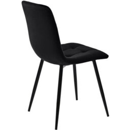 BTM Dining Chair (4 Pcs), Black,4-Set Upholstered Chair Design Chair With Backrest,seat In Velvet Metal Frame - thumbnail 5