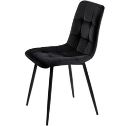 BTM Dining Chair (4 Pcs), Black,4-Set Upholstered Chair Design Chair With Backrest,seat In Velvet Metal Frame - thumbnail 8