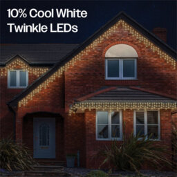 Eagle Connect Icicle Lights White Rubber 60/40/20 Drop10% 14M Warm White - thumbnail 1