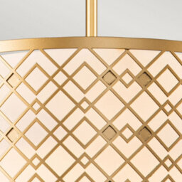 Luminosa Lighting Luminosa Ziggy 2 Light Cylindrical Pendant Ceiling Light, Lacquered Gold - thumbnail 3